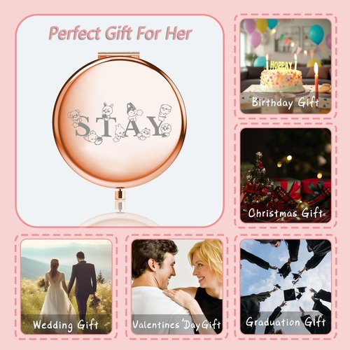 MYOSPARK K-POP Group Gift Stay Fandom Compact Makeup Mirror K-POP Music Lover Merchandise for K-POP Fans (Stay Mirror)