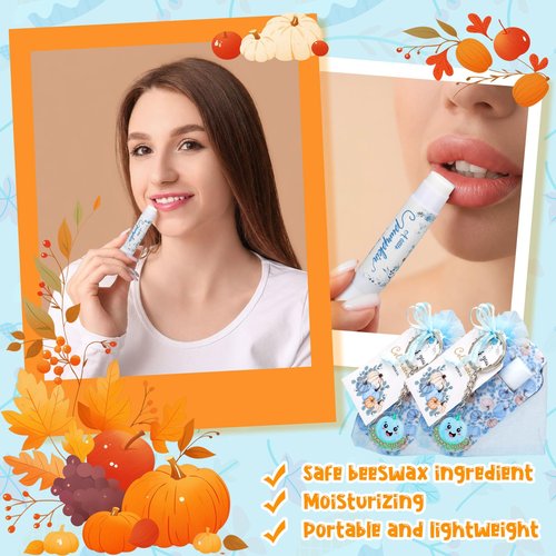 Swiffen 30 Sets Fall Pumpkin Baby Shower Favors Lip Balms Bulk Games Prizes Party Gifts for Winners Adults Guests Gender Reveal Favors Baby Shower Birthday Party Supplies Souvenirs Gift(Blue)