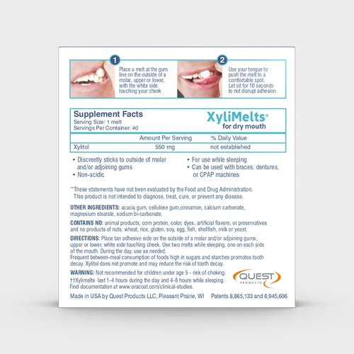 Oracoat XyliMelts Dry Mouth Relief Bundle Slightly Sweet 40 Count, Mild Mint 40 Count and Cinnamon 40 Count