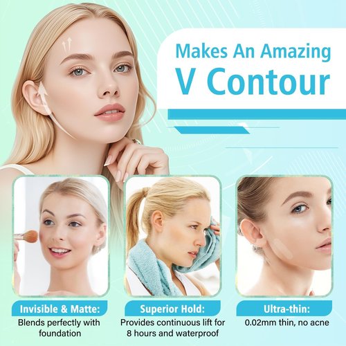Face Tape, Face Lift Tape Invisible, Neck Lifting Strips Invisible, Facelift Tapes for Face Facial Strips for Lifting Loose Sagging Skin, Wrinkles, Jowl, Eye, Double Chin (1 Count (Pack of 172))