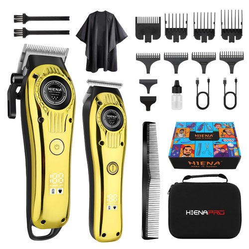HIENA PRO Professional Hair Clippers Set for Men, Rechargeable Cordless Hair Cutting Clippers, Clipper Set and Trimmer Kit for Hair Cutting, Haircut Clippers, Gifts for Men
