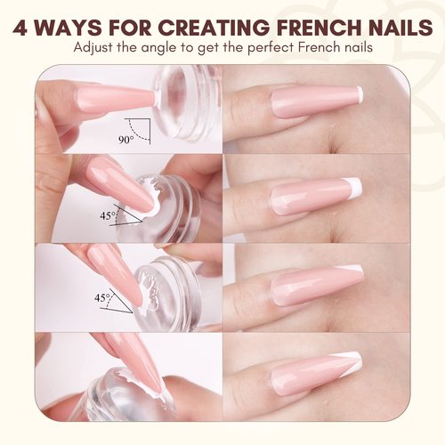 Saviland Nail Supplies with Practice Hand and 14PCS French Tip Nail Tool with Replaceable Stamper Head