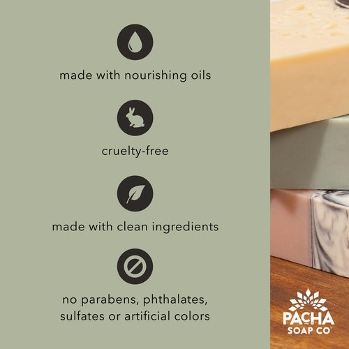 Pacha Soap Co. Liquid Hand Soap Glass Bottles - Santal & Amber, Hydrating & Moisturizing Formula with Clean Ingredients, Paraben, sulfate, and Dye Free, Made in the USA, 2-Pack (12.5 fl oz Each)