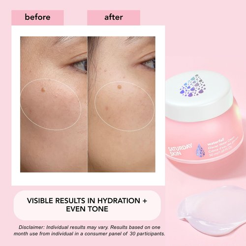 Saturday Skin Face Moisturizer Water Face Cream Natural Oil free Gel Type Cream From Alaska Glacier Water Day & Night Korean Skin Care Cream Soothing Hydrating Facial Moistrurizer (1.69 Fl. Oz. 50ml)