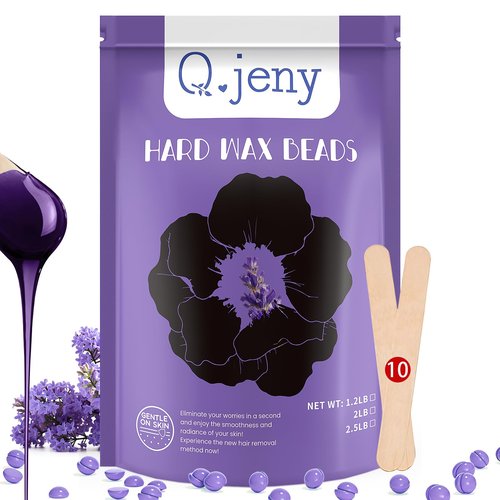 Wax Beads, Hard Wax Beads for Hair Removal Sensitive Skin with Lavender Formula, 2.5lb Waxing Beads for Women Men, Brazilian Bikini, Face, Arms, Chest, Back, Legs, Eyebrows, Underarms