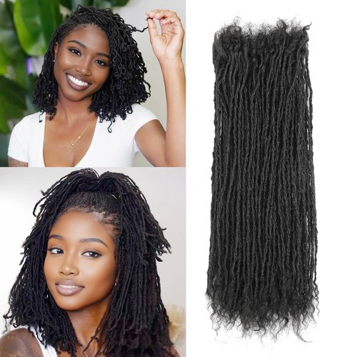 8-12 Inch Sister locs Human Hair Handmade Interlock Locs Curly Tips Sister Locs Real Human Hair Microlocs Extensions Permanent Dreadlock Extensions Natural Soft Looking (0.2cm,10 Inch-20 Strands)