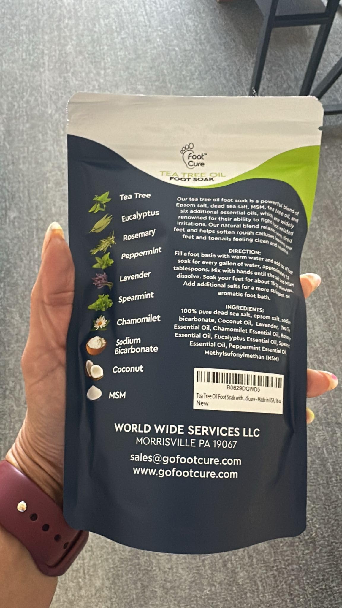 "Tea Tree Oil Foot Soak with Epsom Salt – Refreshing & Soothing Foot Soak for Tired, Achy Feet "