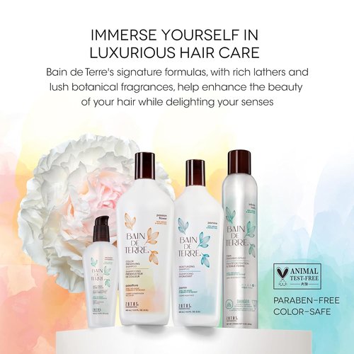 Bain de Terre Long & Healthy Shampoo and Conditioner Set | Sweet Almond Oil | Fortifies & Strengthens Long, Growing Hair | Paraben Free | Color-Safe | 13.5 Fl Oz