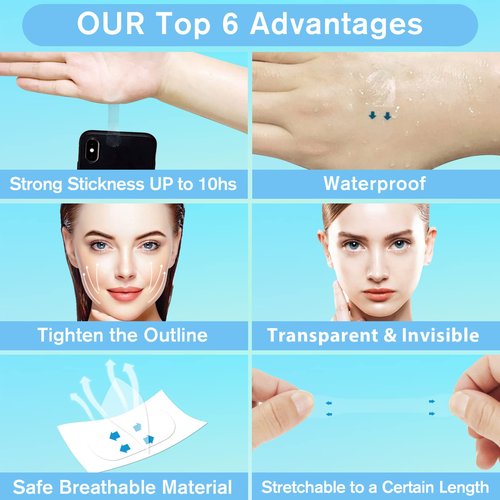 Neck Tape Lifting Invisible,Face Tape Lifting Invisible,300pcs Face Lift Tape,Neck Lift Tape Instant Facelift Tape Face Lifter Tape Facial Tape for Sagging Skin Double chin Jowls Eyes Woman Makeup