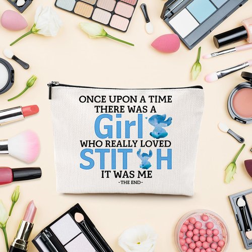 LONGXIN Cartoon Lover Gift Cute Cartoon Themed Cosmetic Make up Bag Travel Makeup Zipper Pouch Bag Birthday Gifts for Women Girls Friends
