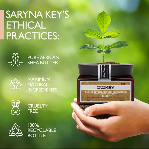 Saryna Key Light Damage Repair Treatment Butter Mask - African Shea Butter for Dry Hair Treatment - Rejuvenating Butter Moisturizer with Natural Keratin and Vitamins A, E, F(300ml/10.14oz)