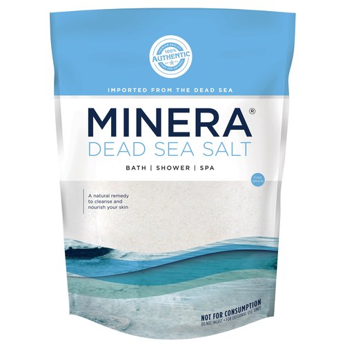 Minera Dead Sea Salt, 100% Pure & Natural, 10 lbs. Fine Grain (0-1.7 mm) Bulk Bag, Easily Dissolving Dead Sea Salts for Soaking & Bathing, Skin Nourishing Fine Sea Salt, Unscented