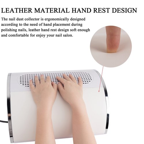 Nail Dust Collector Powerful Nail Vacuum Dust Collector, 40W Nail Dust Vacuum Cleaner Dust Extractor for Poly Nail, Acrylic Fan Vacuums Dust Suction Machine Manicure Dust Collector for Nails
