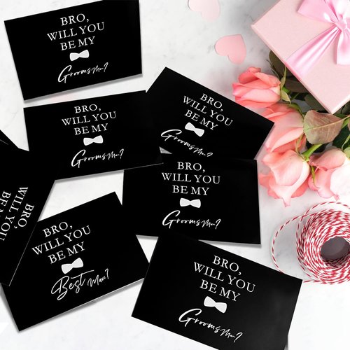 HXYCNNA 7 Sets Groomsmen Gifts Toiletry Bag Leather Cosmetic Bags Groomsmen Gift Water Resistant Toiletry Case with Zipper Shaving Bag Bowknot Greeting Card for Wedding Gift Bag (Black)