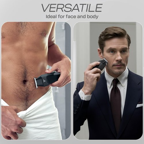 HUMMINGBIRD MK1 Compact Trimmer – Portable Electric Beard & Body Hair Trimmer for Men, Cordless USB-C Rechargeable, Face & Body Groomer, Travel Shaver, Travel Pouch, Great Gifts for Men, Dad, Husband