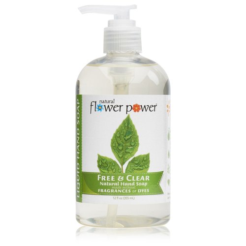 Natural Flower Power Liquid Hand Soap – Plant-Derived and Bio-Based Formula – Sulfate-Free, pH-Balanced, Vegan – 3 Pack - Free & Clear Unscented – 3 x 12 oz