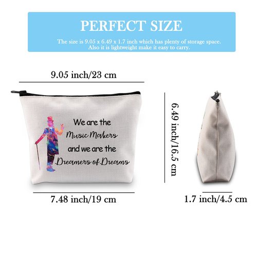 GJTIM Movie Inspired Gift We Are The Music Makers We are The Dreamers Of Dreams Music Producer Gift Cosmetic Bag for Musicians (Music Makers Bag)