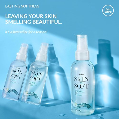 AVON SKIN SO SOFT Original Jojoba Oil Spray – Lightweight DRY Oil with Natural Moisturizing JOJOBA for Silky Smooth, Hydrated Skin 5.Fl Oz (3 PACK)