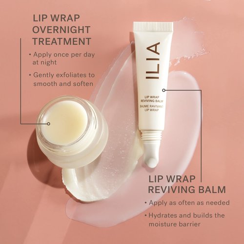 ILIA - Lip Wrap Reviving Balm | Hydtrate, Smooth, Plump | Barrier-Building with Hyaluronic Acid + Sea Succulent | Gluten + Silicone-Free | Non-Toxic, Vegan, Cruelty-Free (Lucid, 0.23 fl oz | 7 ml)