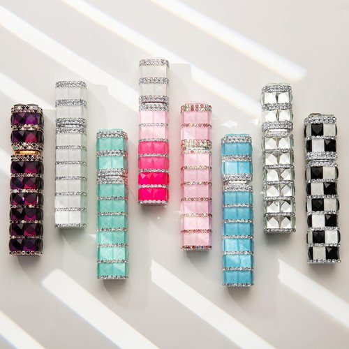 TTOYOUU Travel Perfume Atomizer Refillable Bottle, 12ml Rhinestone Mini Perfume Bottles Empty Refillable Travel Atomizer Sprayer with Funnel (Light Green)