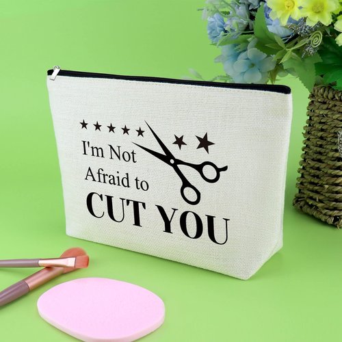 Funny Hairdresser Gifts Makeup Bag Hair Stylist Gifts for Salon Cosmetic Bag Thank You Appreciation Gifts for Hairdresser Graduation Retirement Gifts Cosmetology Gift for Cutter Barber Cosmetic Pouch
