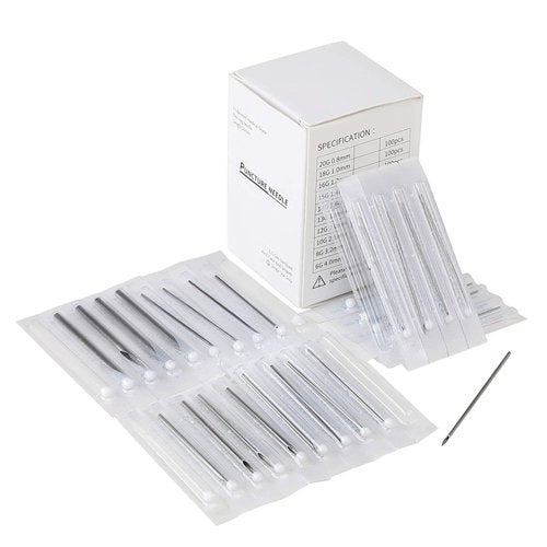 Beauty7 100PCS 15G Gauge 1.4mm Sterilized Surgical Steel Piercing Needles Body Ear Navel Nipple Piercing