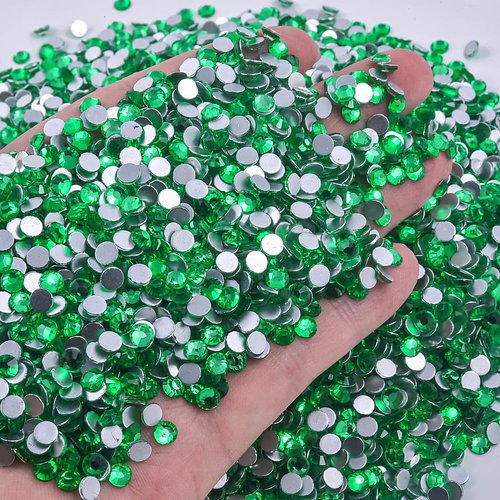 Blinginbox 1440Pieces SS6/1.9-2mm Flat Back Crystal Rhinestones Round Gems for Nail Art,Peridot