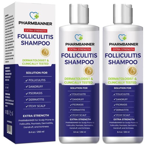 PHARMBANNER Anti-Fungal Shampoo for Itchy, Dry Scalp – Supports Scalp Health, Helps with Folliculitis, Seborrheic Dermatitis & Scalp Flaking-2 Pack