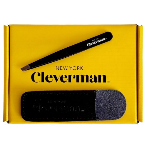 Cleverman Precision Slant Tweezer – Expert Eyebrow and Facial Hair Removal, Ideal for Ingrown Hair & Splinters, Travel Tweezer