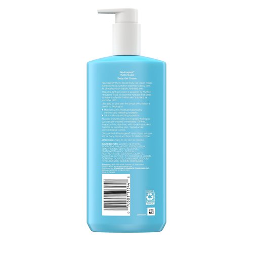 Neutrogena Hydro Boost Body Gel Cream, Hydrating Body Lotion with Hyaluronic Acid for Sensitive Skin, Fragrance-Free Hyaluronic Acid Moisturizer, 16 oz, 2 Pack