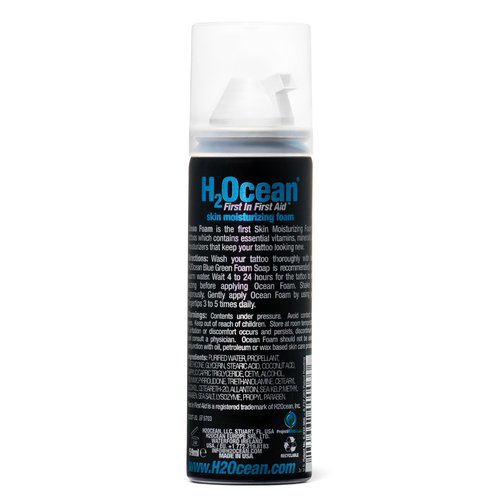 H2Ocean Ocean Foam Tattoo Aftercare, Water Based Ink Sealer & Skin Moisturizer 2oz (Pack of 2)