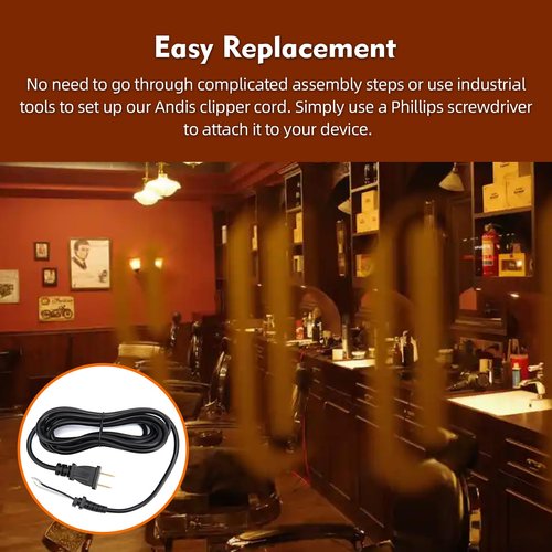 Hair Clippers Cord Replacement for Andis T-Outliner (2 WIRE) #04624 4624