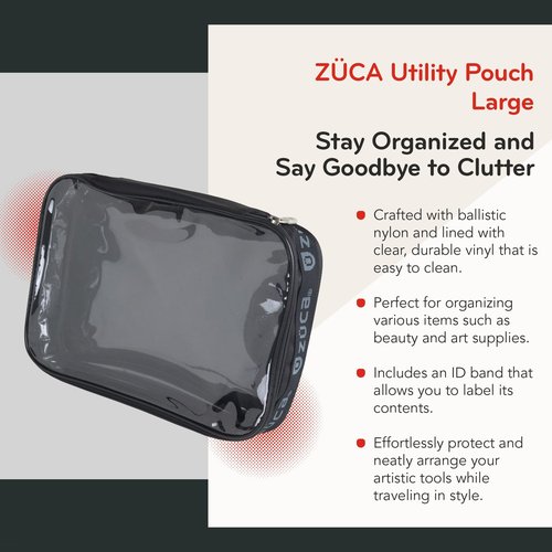 ZUCA Pro & Sport Bag Accessory: Large Artist Utility MakeUp Pouch - Durable, Spacious Cosmetic Storage Solution For Travel & Professional Use