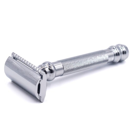 Parker 98R Heavyweight 3-Piece Double Edge Safety Razor – Long Handle, Closed Comb Design for Smooth Wet Shaving, Includes 5 Platinum Blades – Iconic Brand in Traditional Shaving