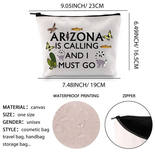 XYANFA State Lover Makeup Bag Desert Vacation Souvenir Gift Arizz ona Is Calling And I Must Go Cosmetic Bag