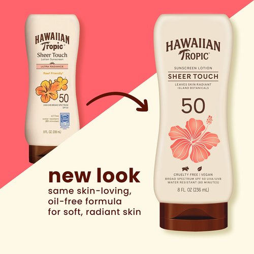 Hawaiian Tropic Sheer Touch Ultra Radiance SPF 50 Sunscreen Twin Pack & After Sun Body Butter with Coconut Oil, 8oz each