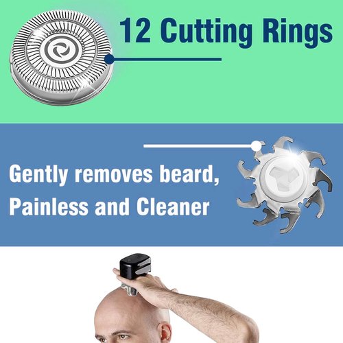 Shaver Head Replacement Blade compatible with Skull Shaver Pitbull, Butterfly Kiss, and Palm Electric Razors，12 pcs