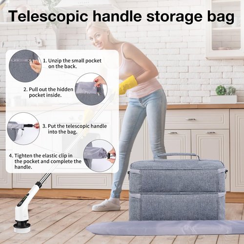 Rsobl Storage Bag for Electric Spin Scrubber,Organizer Case Compatible with Electric Scrubber for Cleaning,Carry Case for Bathroom Scrubber Electric (Bag Only)