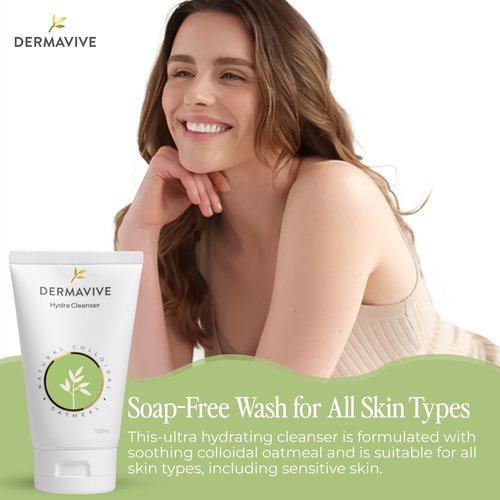 Dermavive Sensitive Skin Care Bundle – Hydrating Facial Cleanser 120ml + Oatmeal Body Hydrator 120ml + Dry Skin Crème 100g | For Dry, Flaky, Itchy & Sensitive Skin | With Colloidal Oatmeal & Vitamin E