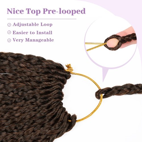 Boho Box Braids Crochet Hair-24 Inch Boho Braids Crochet Hair Pre Looped, 8PK Boho Crochet Braids with Curly Ends Bohemian Crochet Braids for Black Women