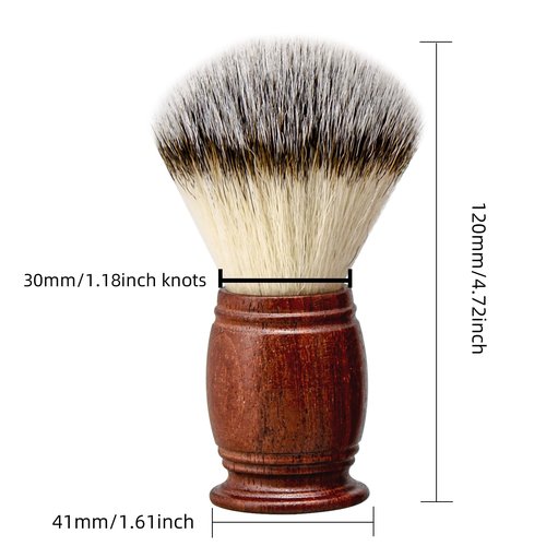ZENGRASOIR Shaving Brush Set Synthetic Hair Shaving Brush with Solid Wood Handle and Wooden Shaving Soap Bowl for Men Easy to Lather Fits Wet Shaving 30mm Knots