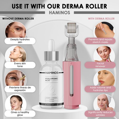 Hyaluronic Acid Serum ORGANIC AND VEGAN with Niacinamide, Snail slime, collagen – Lip Plumper, Stretch Marks, Wrinkles, Fine Lines, Hydration - UNIQUE FORMULA (50 ml - 1.69 Fl Oz)