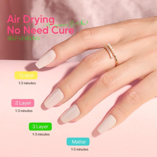 Morovan Nail Polish Set Fingernail: 48PC Air Quick Dry Nail Polish Kit with 2PC Base Top Coat Regular Nail Pack Finger Nail Bulk Gift for Women Girls