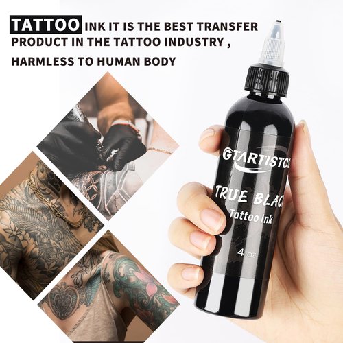 Black Tattoo Ink Professional 4oz (120ml) Vegan-Friendly Pigment Tattoo Ink Supplies