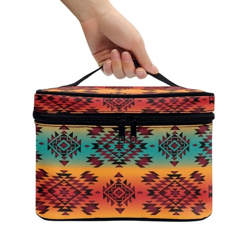JoyLamoria Aztec Southwestern Cosmetic Bag Travel Women Girls Makeup Bag Wallet Coin Purse