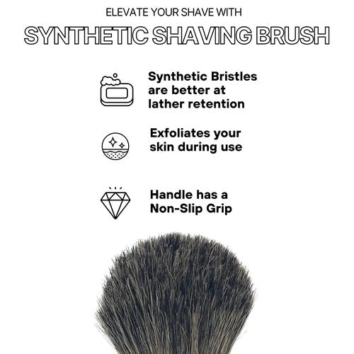 GENTS Men’s Traditional Wet Shaving Kit - 3 Piece Stainless Steel Set with Steel Bowl, Natural Shave Soap & Synthetic Brush - Perfect Grooming Gift