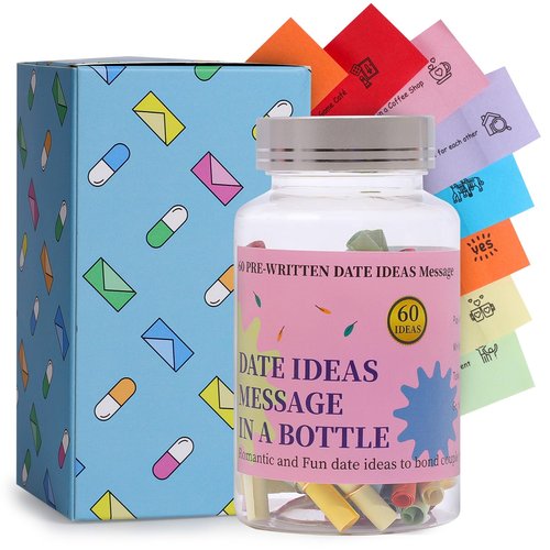 HSXIANG Date Ideas Message in a Bottle,Date Night Ideas,Valentine's Day Gift Birthday Gift for Boyfriend Girlfriend,Bridal Shower Gifts for Newlyweds Bride and Wedding Ideas.
