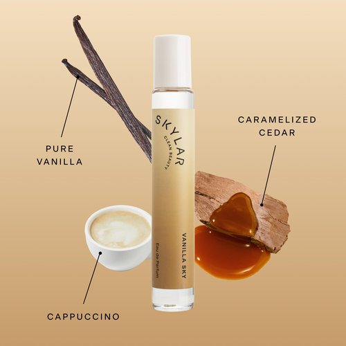 Skylar Vanilla Sky Eau de Parfum -Hypoallergenic & Clean Perfume for Women & Men, Vegan & Safe for Sensitive Skin-Notes of Cappuccino, Vanilla & Caramelized Cedar - 10mL /0.33 Fl oz