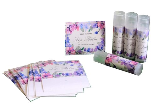ZZYBIA Assorted T5 50pcs Lip Balm Labels - Paper Stickers for Lip Balm Containers