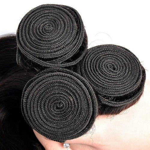 Black Bundles Human Hair Straight Human Hair Bundles Brazilian Virgin Mixed Length 14 16 18 Inch GveoXvo Color 1B Bundle Hair Weave